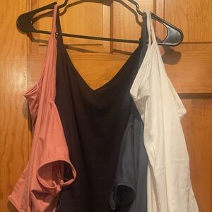 Charlotte Russe V-Neck Bodysuits - Black, White, Pink, Gray